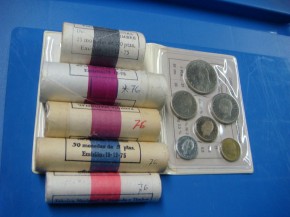 Todas las monedas del ao 1976 (5 cartuchos y 1 cartera), con calidad SC