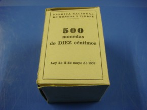 Caja 500 monedas 10 CNTIMOS 1959, con calidad SC