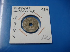 Moneda 50 CNTIMOS 1949 estrella 51, flechas invertidas, con calidad EBC