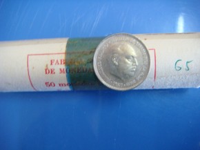 Moneda 5 PESETAS 1957 estrella 65, Franco, con calidad SC