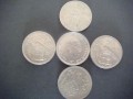 Bolsa 5 monedas 50 PESETAS 1957 estrellas 58, 59, 60, 67 y 71, Franco, en calidad MBC
