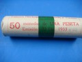 Cartucho 50 monedas 1 PESETA 1953 estrella 62, Franco, cobre, calidad SC