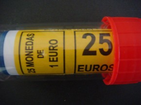 Cartucho 25 monedas de 1 Euro España 2009, con calidad SC.