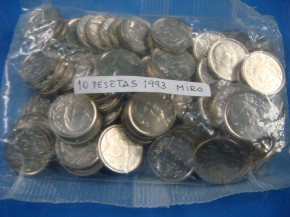 Bolsa 100 monedas 10 PESETAS 1993, Miró, con calidad SC