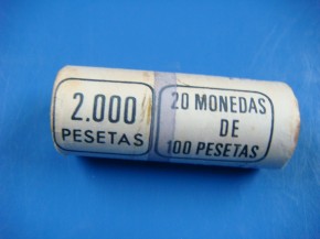 Cartucho 20 monedas 100 PESETAS 1982, Rey Juan Carlos I, con calidad SC