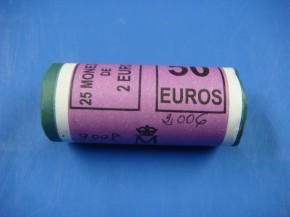 Cartucho 25 monedas de 2 Euros España 2006, con calidad SC.