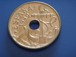Moneda 50 CÉNTIMOS 1949 estrella 52, con calidad MBC