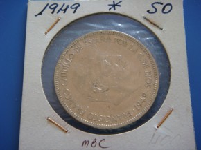 Moneda 5 PESETAS 1949 estrella 50, Franco, con calidad MBC