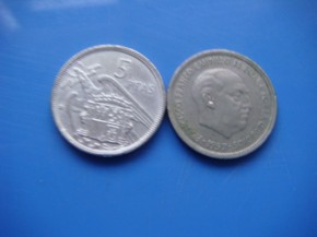 Moneda 5 PESETAS 1957 estrella 69, Franco, con calidad MBC