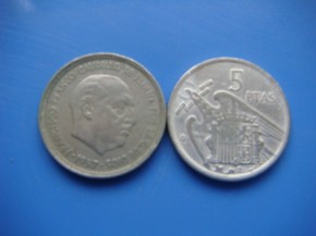 Moneda 5 PESETAS 1957 estrella 73, Franco, con calidad MBC