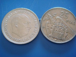 Moneda 25 PESETAS 1957 estrella 58, Franco, con calidad MBC
