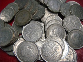 Bolsa 50 monedas 50 PESETAS 1957, Franco, en calidad MBC