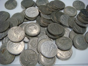 Bolsa 50 monedas 25 PESETAS 1957, Franco, en calidad MBC
